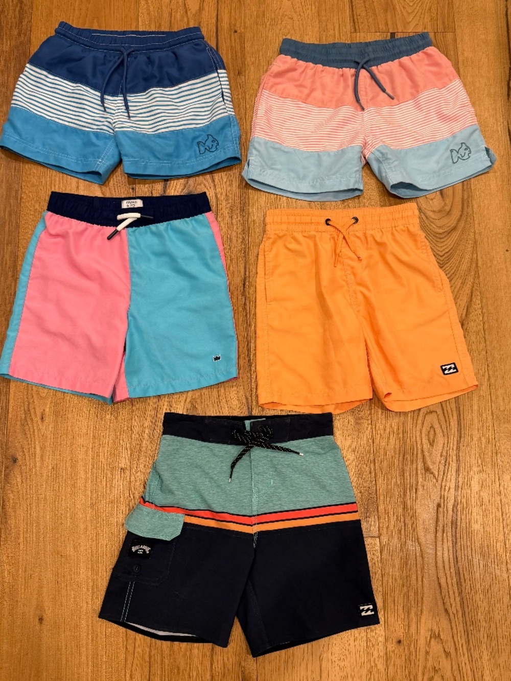 Boys Swim Trunks - Size 5 - Lot PRODOH Billabong Crown & Ivy - 5 Pairs